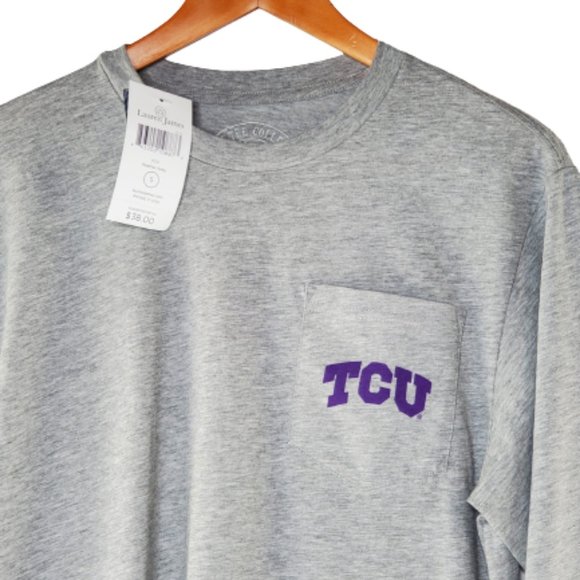 TCU Long Sleeve Tee in Heather Gray by Lauren James.New!!! Small - Picture 3 of 6